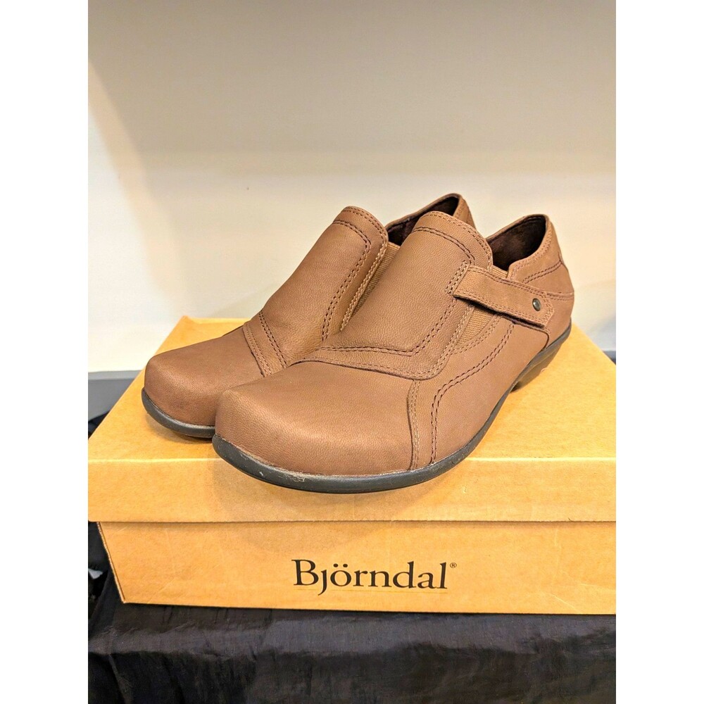 Björndal Petra Women's Taupe Slip-On Comfort Strap Shoes Synthetic 7.5 M